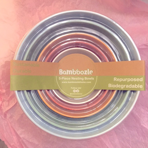 bamboozle Kitchen Adorable Multicolored Bamboo Mixingnesting Bowls